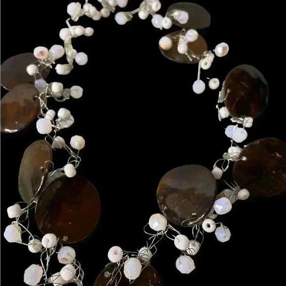 Freshwater Pearls, White Beads & Seashells on this beautiful Wrap Necklace - Picture 2 of 6